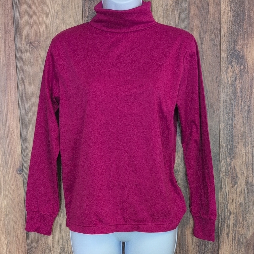 Headliners Pink Fitted Long Sleeve Turtleneck Shirt L